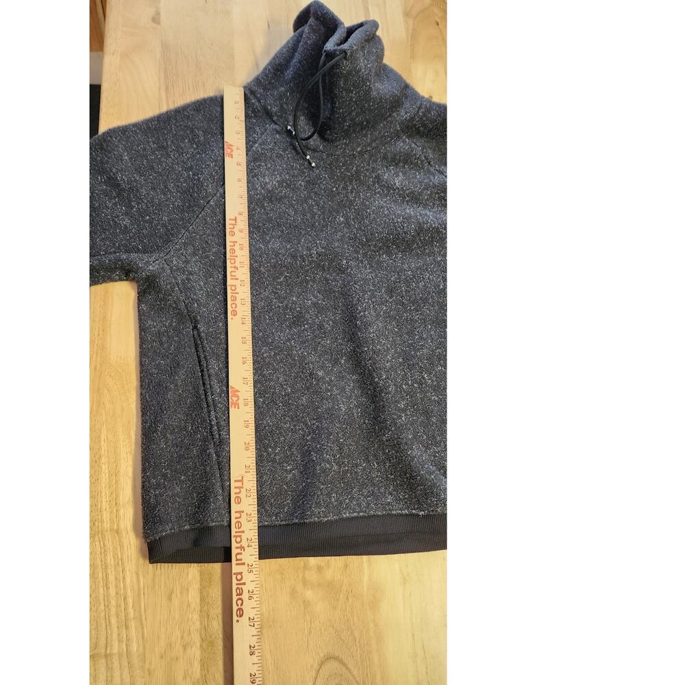 Nike Funnel Neck Fleece Pullover Heathered Black Gray Athletic Sweatshirt Medium - Picture 8 of 10